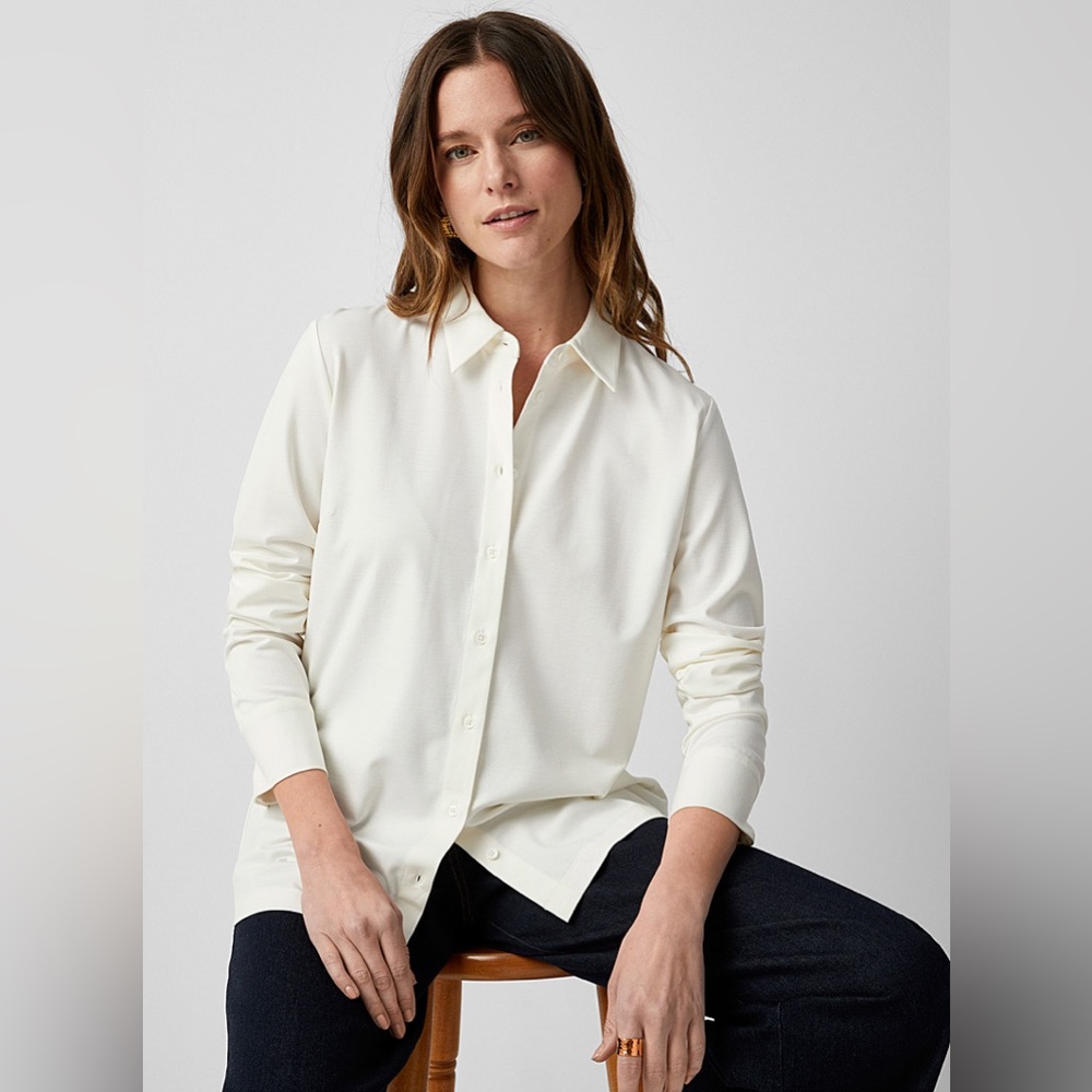 Contemporaine White Polyester Blouse